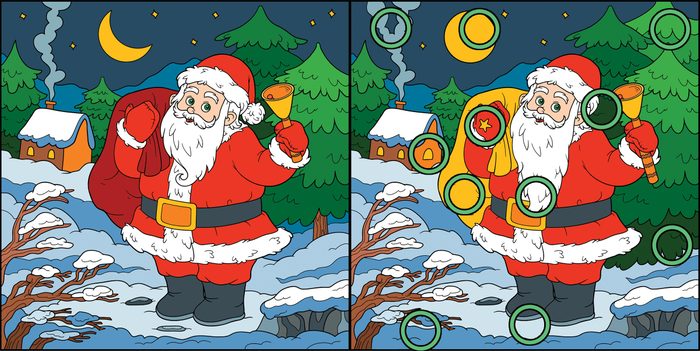 Find differences, game for children: Santa Claus 