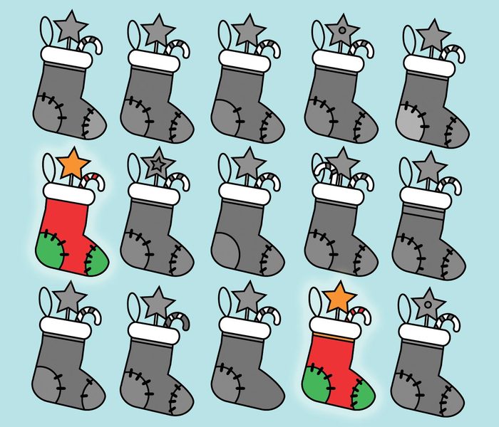 Find the same pictures children educational game. Find equal pairs of christmas socks kids activity. New Year winter holidays theme.