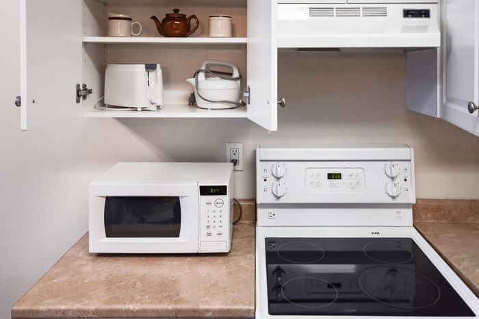 microwave in kitchen