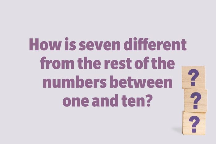 How is seven different from the rest of the numbers between one and ten?