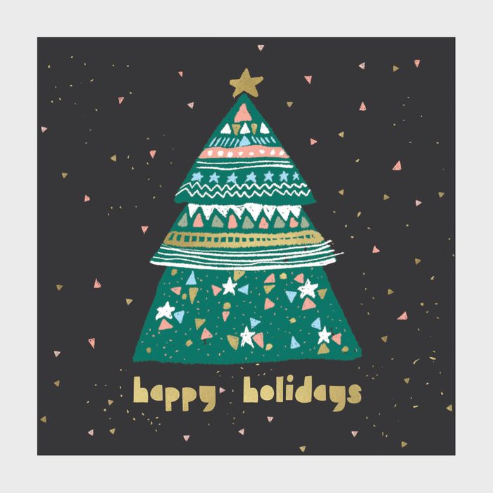 Black Tree Christmas Card