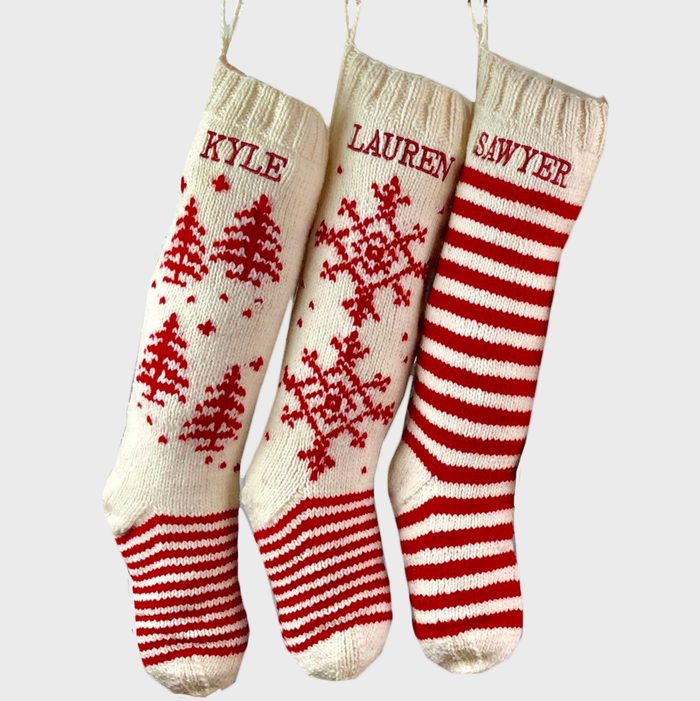 Classic Knit Christmas Stockings Via Etsy