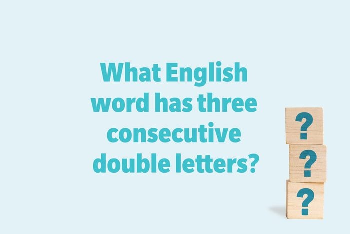 What English word has three consecutive double letters? 