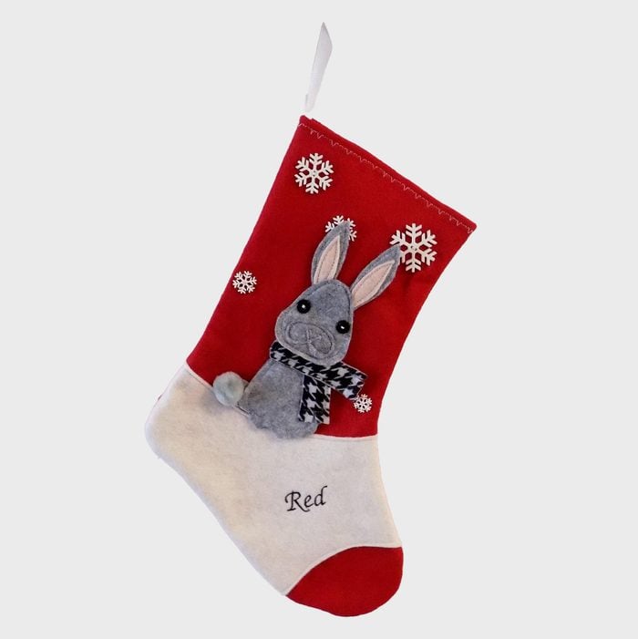 Gray Rabbit Personalized Christmas Stockings Via Etsy