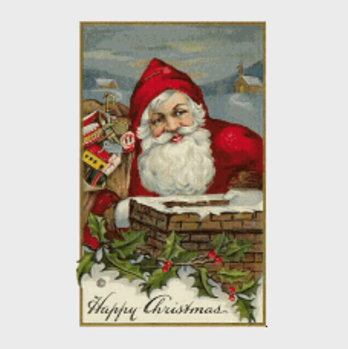 vintage santa Happy Christmas Card