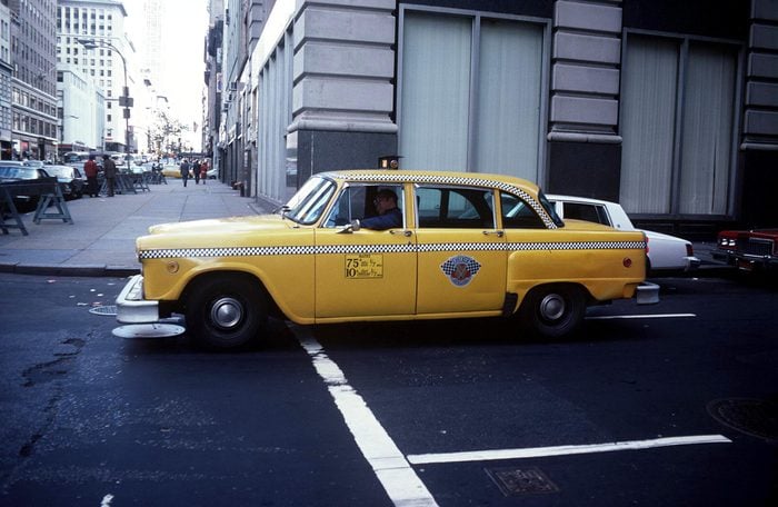 Mandatory Credit: Photo by Ray Roberts/Shutterstock (75614a) Yellow taxi cab, New York, America New York, America - 1979