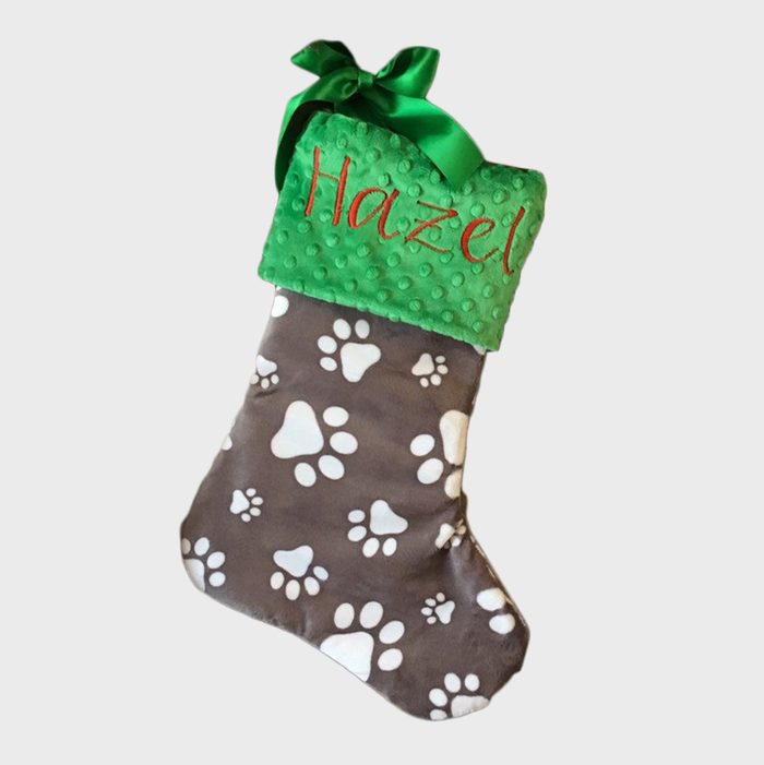 Paw Print Christmas Stockings Via Etsy