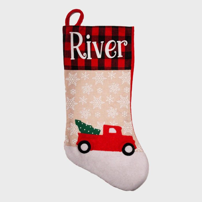 Red Truck Personalized Christmas Stockings Via Etsy