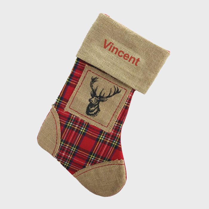 Reindeer Burlap Christmas Stockings Via Etsy