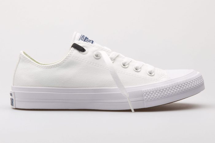 White converse sneaker on white background