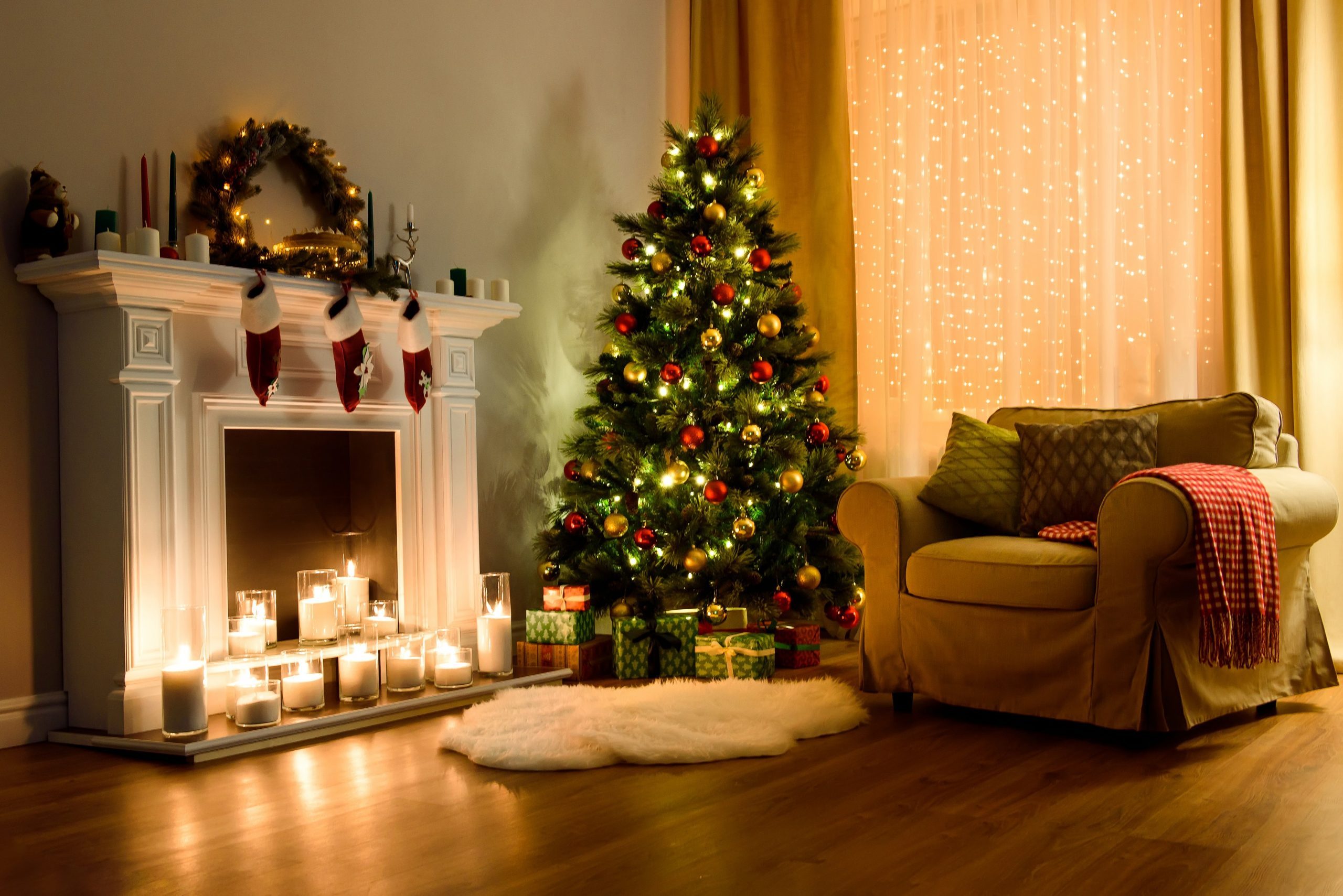 christmas living room scene