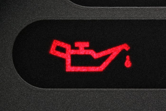 oil warning light in car dashboard