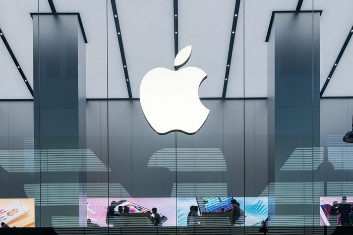 apple store with prominent logo