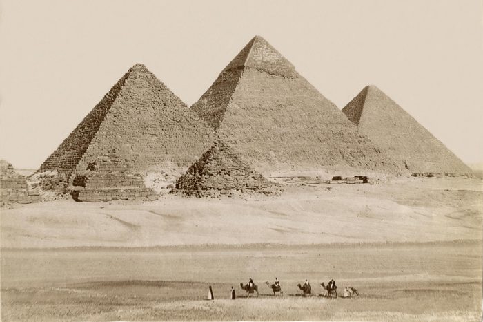 Pyramids, Giza, Egypt, Albumen Print, circa 1880