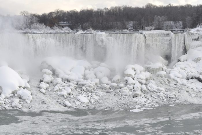 Niagara Falls covered with ice and snow 