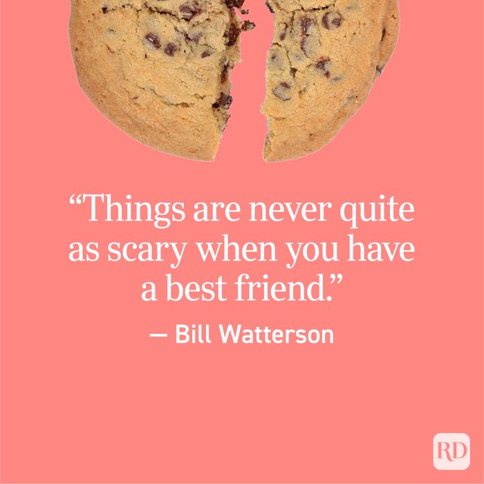 "Things are never quite as scary when you have a best friend." - Bill Watterson