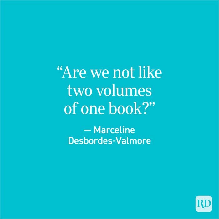 “Are we not like two volumes of one book?” — Marceline Desbordes-Valmore