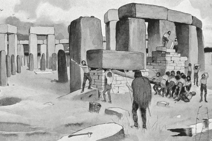 Construction of A Prehistoric Stone Circle circa 3000 BC