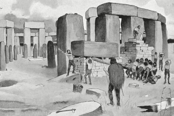 Construction of A Prehistoric Stone Circle circa 3000 BC