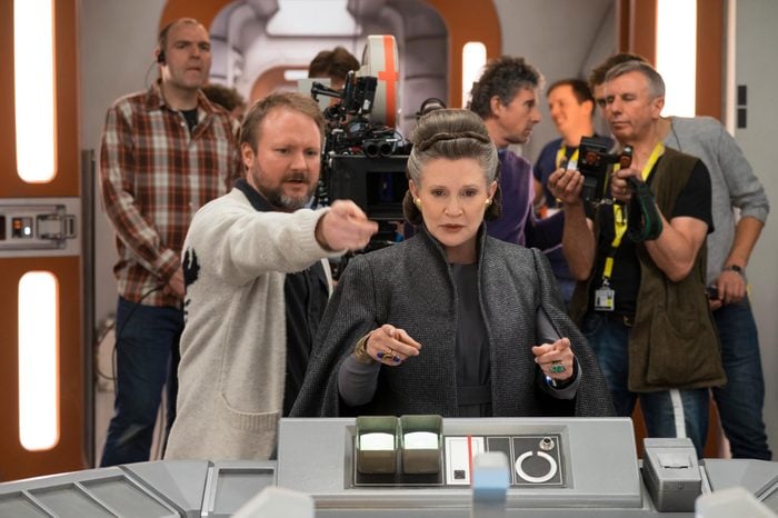 Carrie Fisher on the set of "Star Wars: The Last Jedi" Film - 2017