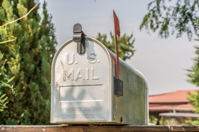 us mail mailbox with flag up