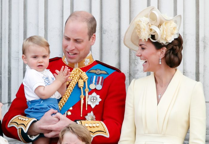 Prince William, Duke of Cambridge, Catherine, Duchess of Cambridge and Prince Louis of Cambridge 