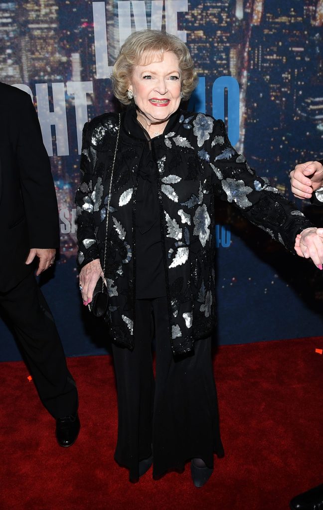 Betty White attends SNL 40th Anniversary Celebration at Rockefeller Plaza on February 15, 2015 in New York City.