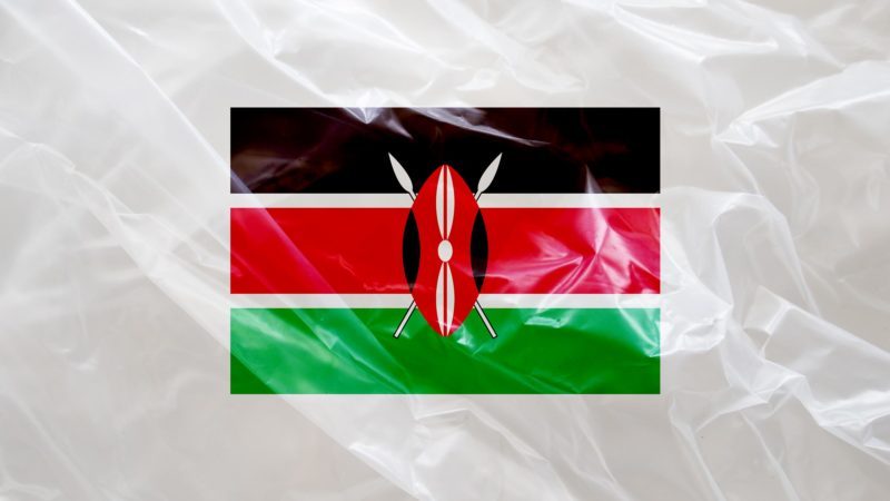 Kenya flag on plastic texture