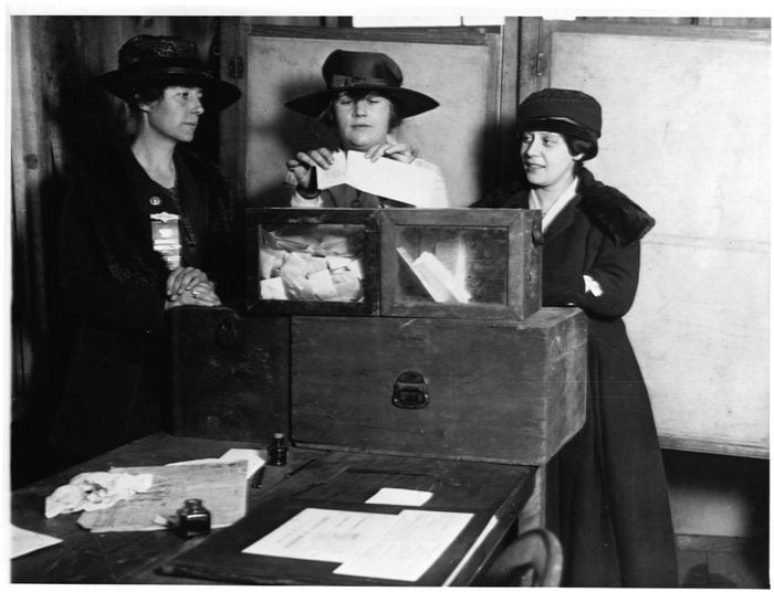 three women voting for the first time