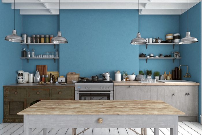 blue kitchen