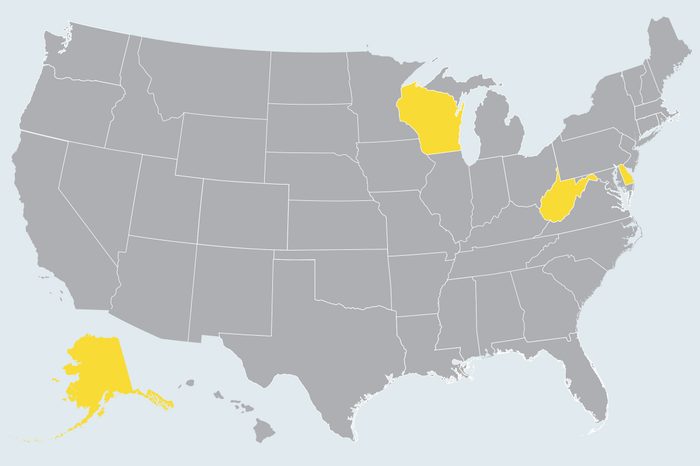 map showing state(s) to travel to in november