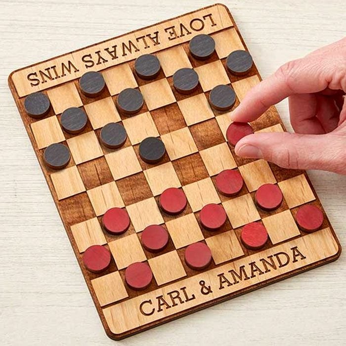 Personalized Mini Wooden Checkers