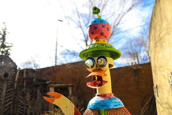 Baltimore, MD - January 27, 2018: A duck sculpture at the American Visionary Art Museum in Federal Hill, which specializes in the preservation and display of self-taught outsider art.