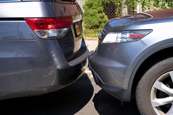 Cars touching bumpers at a residential parking lot is a typical sight living in a big congested city.