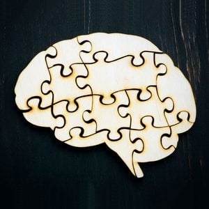 puzzle pieces connected in the shape of a human brain