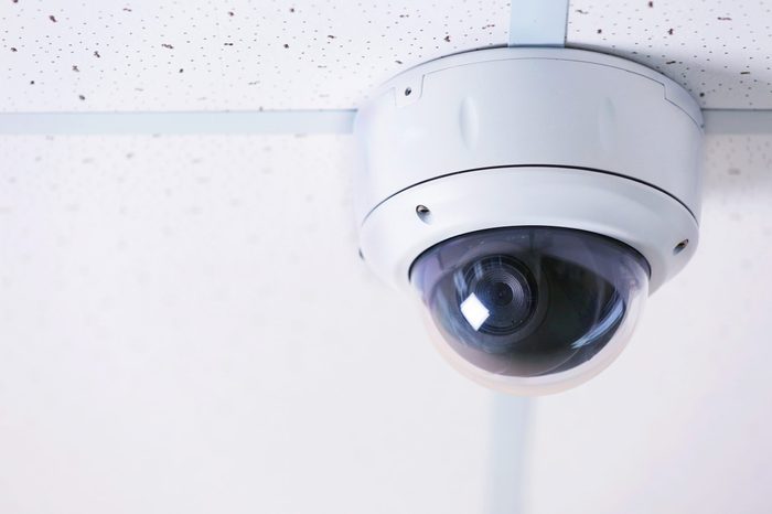 Secure ceiling digital camera, close up