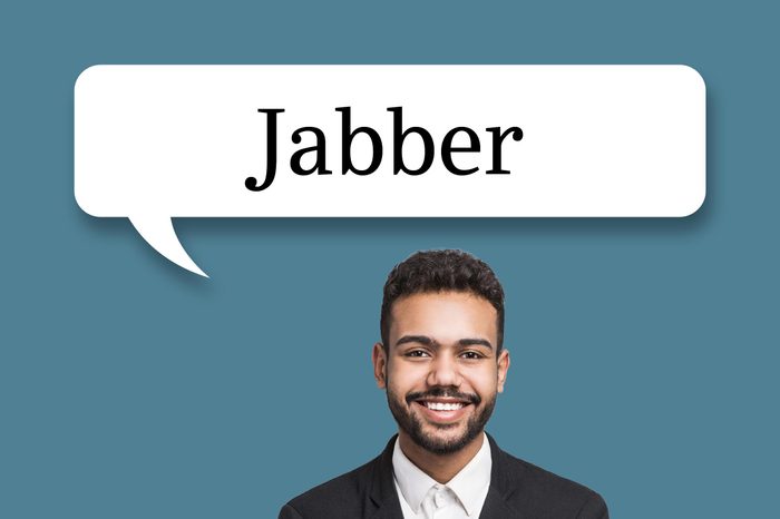 man with speech bubble "jabber"