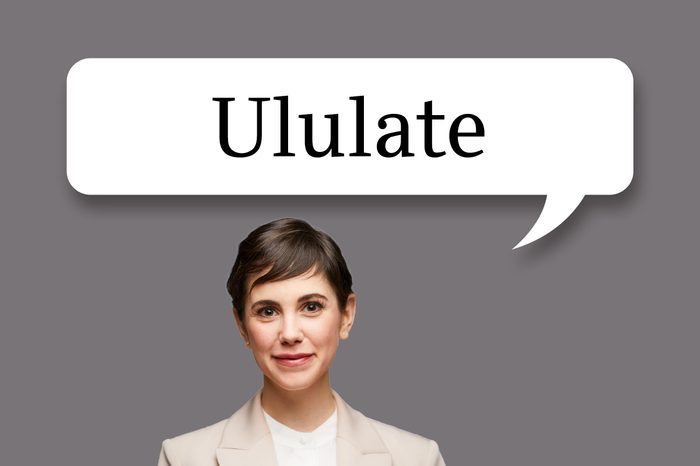 woman with speech bubble "ululate"