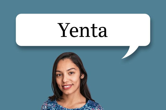 woman with speech bubble "yenta"