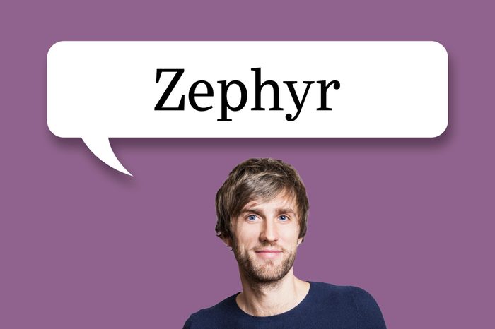 man with speech bubble "zephyr"