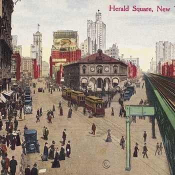 herald square new york vintage post card