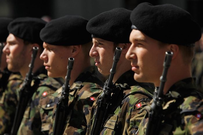 swiss army soldiers invade