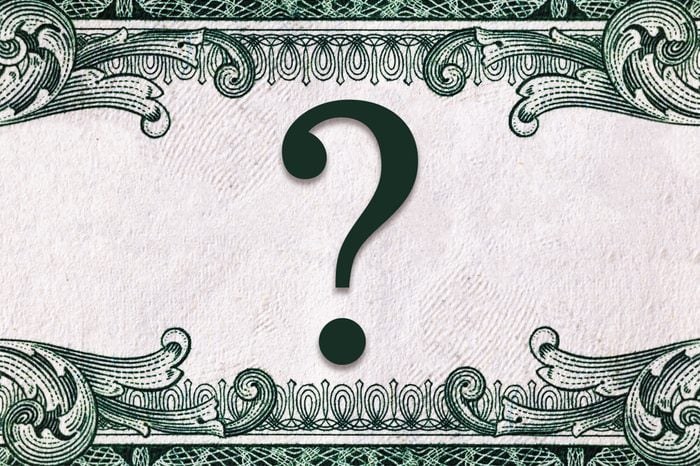 question mark with money texture background and frame