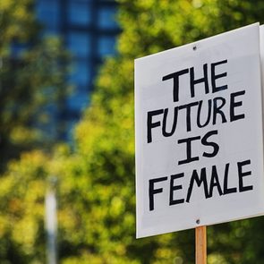 the future is female sign