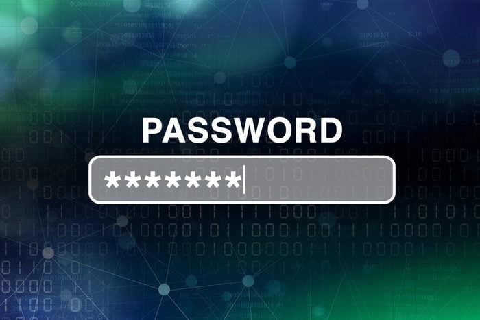 password dialog box over abstract cyber background