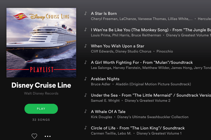 spotify disney cruise playlist