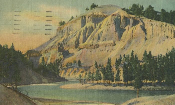 yellowstone national parl wyoming vintage post card