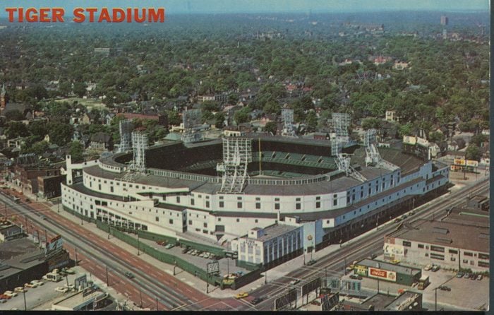 tiger stadium michigan vintage post card