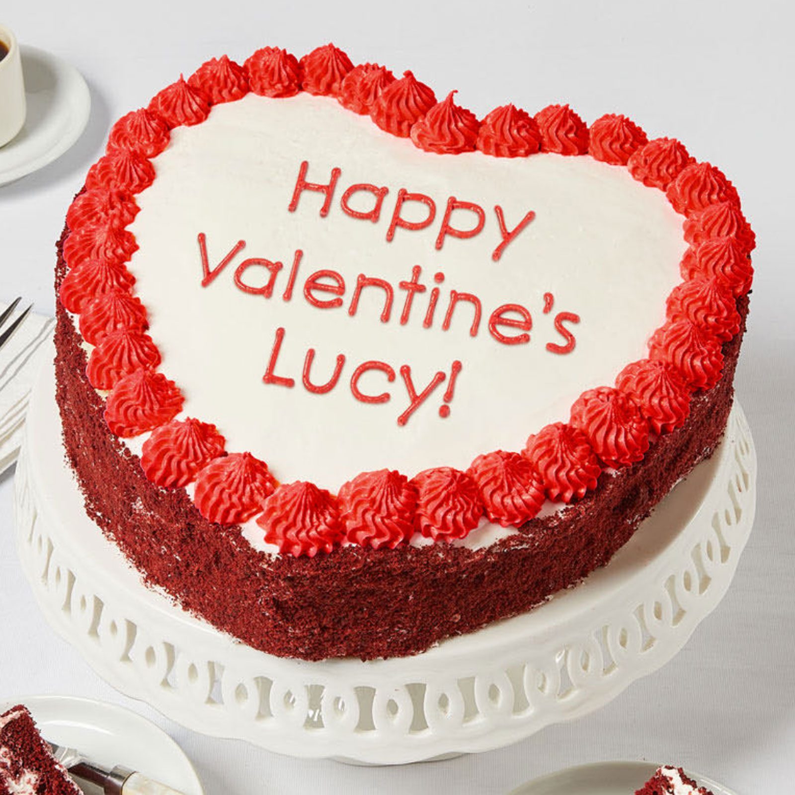 For the far-off loved one: Bake Me A Wish! Personalized 10-inch Heart-Shaped Red Velvet Cake