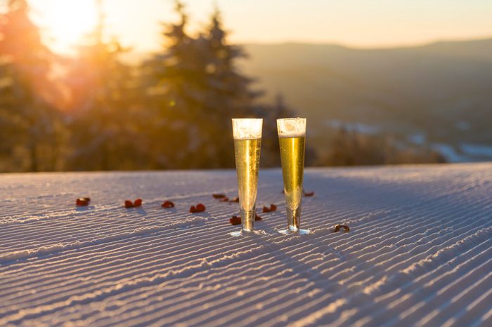 champagne at the Snowshoe Mountain Resort in West Virginia